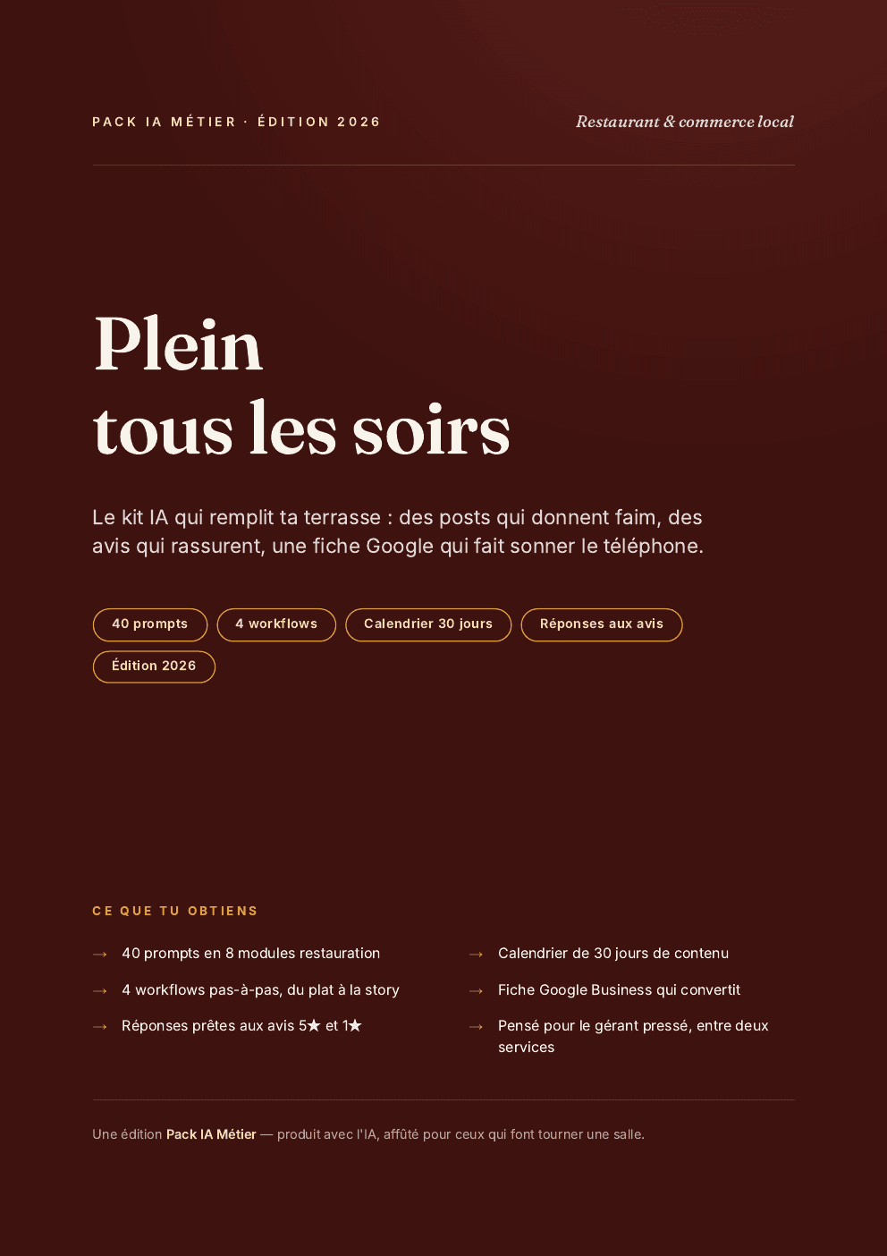 Plein tous les soirs